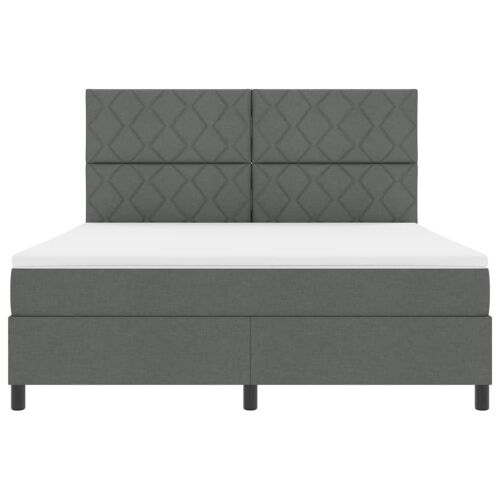 Box spring krevet Tamno siva 180 x 200 cm tkanina - Tamno siva 180 x 200 cm Dizajn s rombovima Cijena