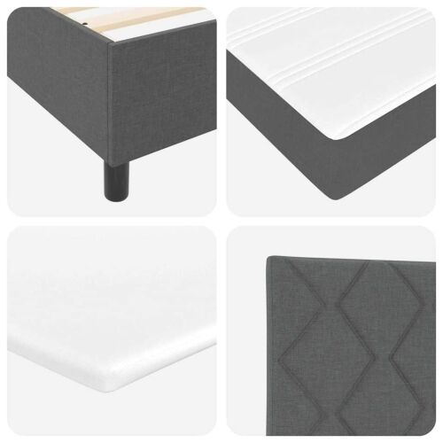 Box spring krevet Tamno siva 180 x 200 cm tkanina - Tamno siva 180 x 200 cm Dizajn s rombovima Cijena