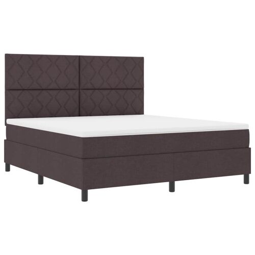 Box spring krevet Tamno smeđa 180 x 200 cm tkanina - Tamno smeđa 180 x 200 cm Dizajn s rombovima Cijena