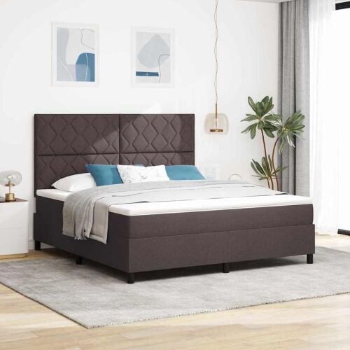 Box spring krevet Tamno smeđa 180 x 200 cm tkanina - Tamno smeđa 180 x 200 cm Dizajn s rombovima Cijena