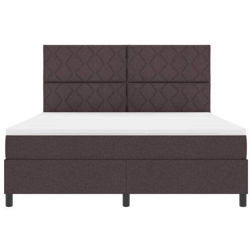 Box spring krevet Tamno smeđa 180 x 200 cm tkanina - Tamno smeđa 180 x 200 cm Dizajn s rombovima Cijena