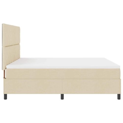 Box spring krevet s uzglavljem Krema 180 x 200 cm tkanina - Krema 180 x 200 cm Dizajn s rombovima Cijena