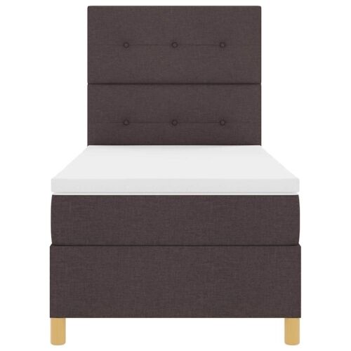 Box spring krevet Tamno smeđa 100 x 200 cm tkanina - Tamno smeđa 100 x 200 cm Prošiveno gumbima Cijena