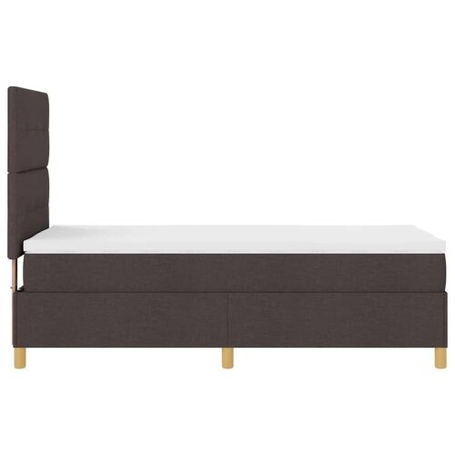 Box spring krevet Tamno smeđa 100 x 200 cm tkanina - Tamno smeđa 100 x 200 cm Prošiveno gumbima Cijena