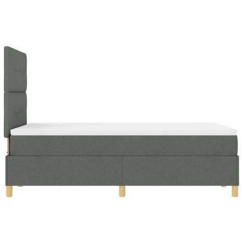 Box spring krevet Tamno siva 120 x 190 cm tkanina - Tamno siva 120 x 190 cm Prošiveno gumbima Cijena