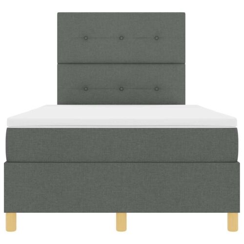 Box spring krevet Tamno siva 120 x 190 cm tkanina - Tamno siva 120 x 190 cm Prošiveno gumbima Cijena