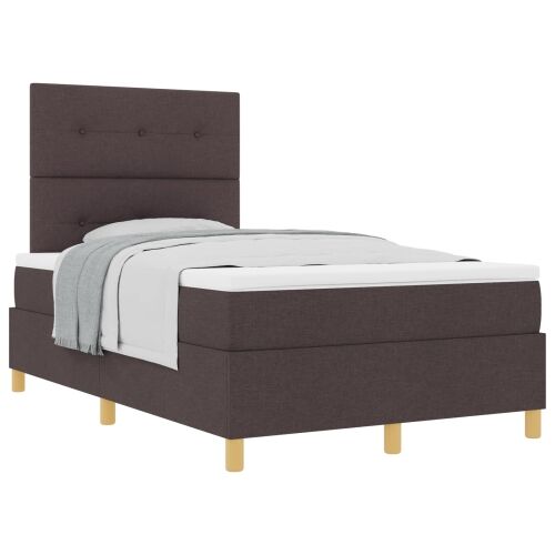 Box spring krevet Tamno smeđa 120 x 190 cm tkanina - Tamno smeđa 120 x 190 cm Prošiveno gumbima Cijena