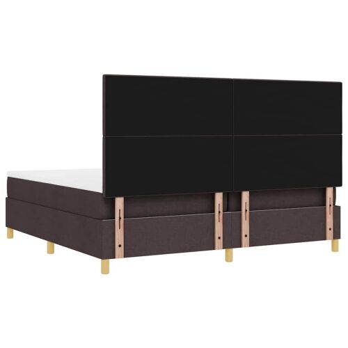 Box spring krevet Tamno smeđa 200 x 200 cm tkanina - Tamno smeđa 200 x 200 cm Prošiveno gumbima Cijena