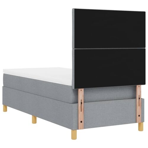 Box spring krevet Svijetlo siva 90 x 190 cm tkanina - Svjetlosiva 90 x 190 cm Dizajn s rombovima Cijena