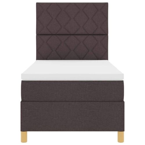Box spring krevet Tamno smeđa 90 x 190 cm tkanina - Tamno smeđa 90 x 190 cm Dizajn s rombovima Cijena