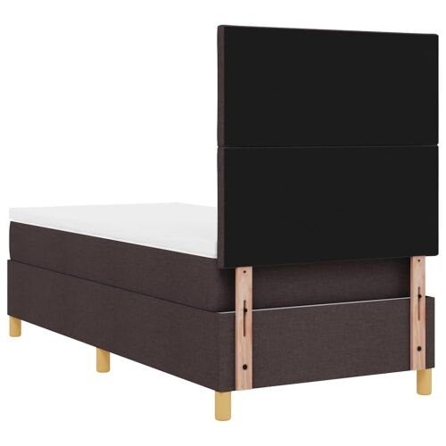 Box spring krevet Tamno smeđa 90 x 190 cm tkanina - Tamno smeđa 90 x 190 cm Dizajn s rombovima Cijena