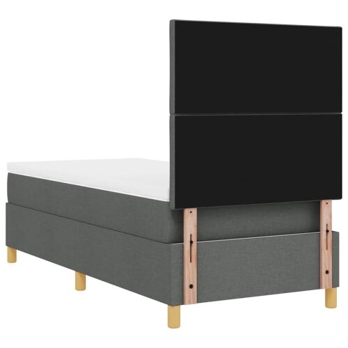 Box spring krevet Tamno siva 90 x 200 cm tkanina - Tamno siva 90 x 200 cm Dizajn s rombovima Cijena