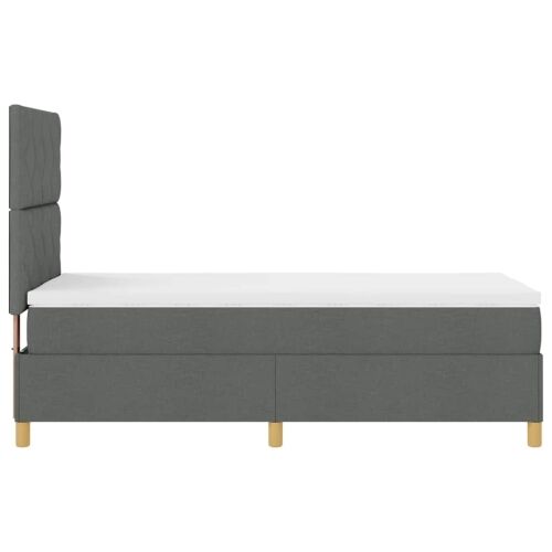 Box spring krevet Tamno siva 90 x 200 cm tkanina - Tamno siva 90 x 200 cm Dizajn s rombovima Cijena