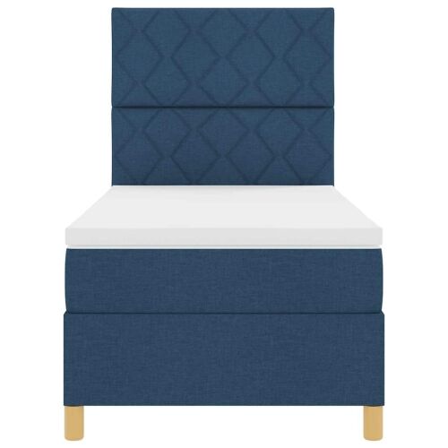 Box spring krevet s madracem Plava 90 x 200 cm tkanina - Plava 90 x 200 cm Dizajn dijamantskog bloka Cijena