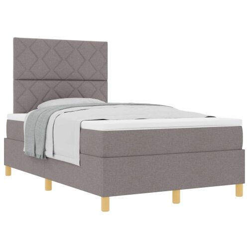 Box spring krevet Sivo-smeđa 120 x 190 cm tkanina - Sivo-smeđa 120 x 190 cm Dizajn s rombovima Cijena
