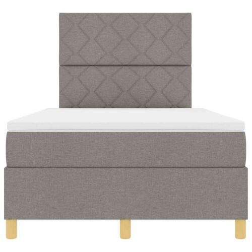 Box spring krevet Sivo-smeđa 120 x 190 cm tkanina - Sivo-smeđa 120 x 190 cm Dizajn s rombovima Cijena
