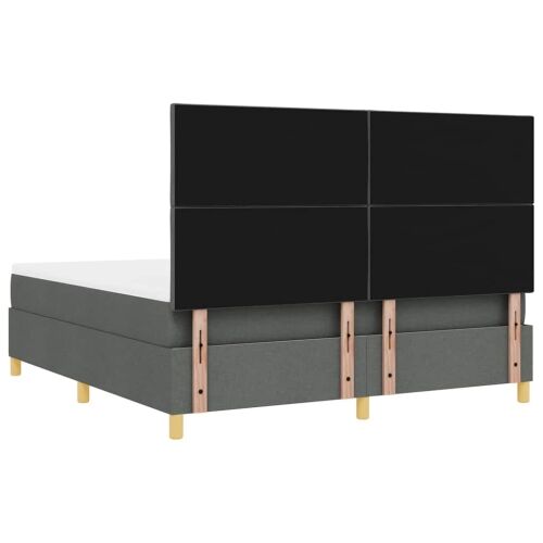 Box spring krevet Tamno siva 180 x 200 cm tkanina - Tamno siva 180 x 200 cm Dizajn s rombovima Cijena