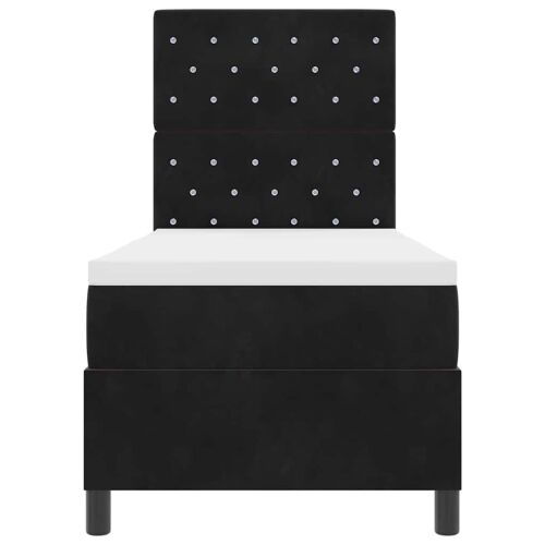 Box spring krevet s madracem Crna 80 x 200 cm Baršun - Crna 80 x 200 cm Kristal s dugmadima Cijena