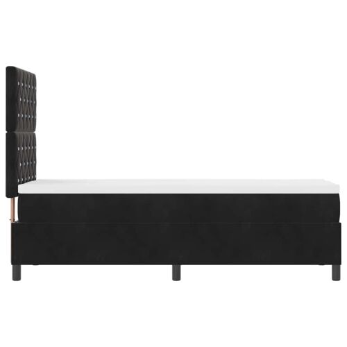 Box spring krevet s madracem Crna 80 x 200 cm Baršun - Crna 80 x 200 cm Kristal s dugmadima Cijena