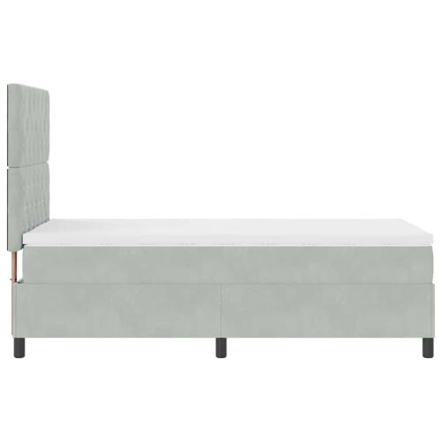 Box spring krevet Svijetlo siva 90 x 190 cm Baršun - Svjetlosiva 90 x 190 cm Kristal s dugmadima Cijena