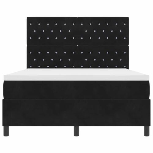 Box spring krevet s madracem Crna 140 x 200 cm Baršun - Crna 140 x 200 cm Kristal s dugmadima Cijena