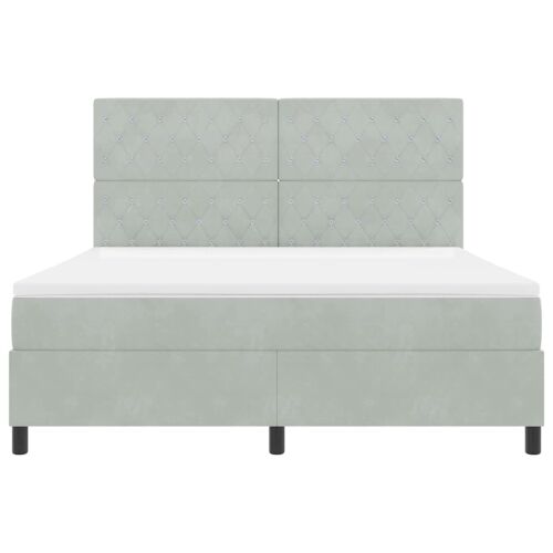 Box spring krevet Svijetlo siva 180 x 200 cm Baršun - Svjetlosiva 180 x 200 cm Kristal s dugmadima Cijena