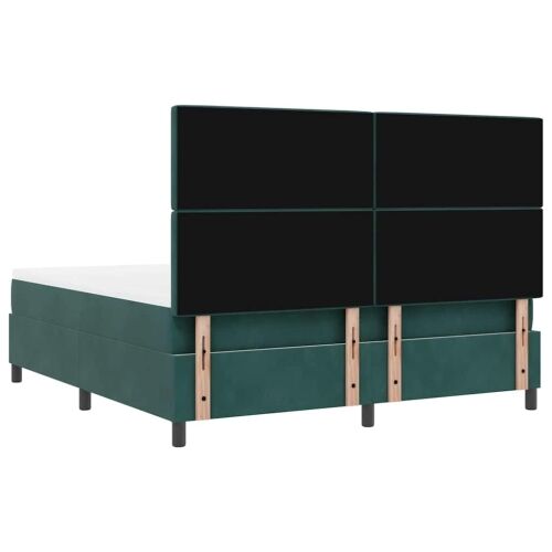 Box spring krevet Tamnozelena 180 x 200 cm Baršun - Tamnozelena 180 x 200 cm Kristal s dugmadima Cijena