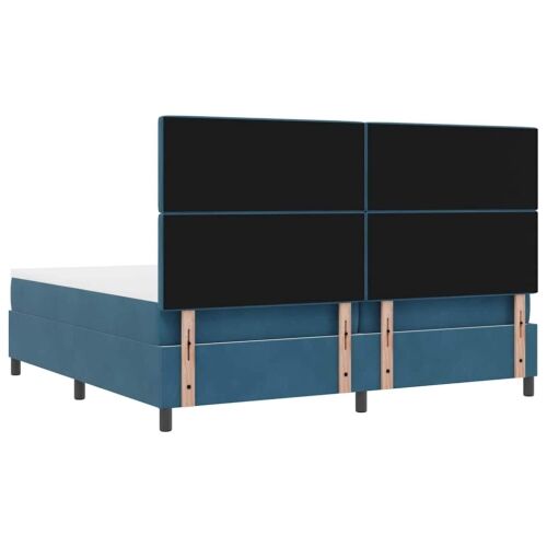 Box spring krevet Tamno plava 200 x 200 cm Baršun - Tamno plava 200 x 200 cm Kristal s dugmadima Cijena