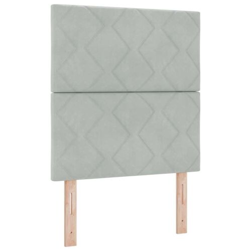 Box spring krevet Svijetlo siva 80 x 200 cm Baršun - Svjetlosiva 80 x 200 cm Dizajn s rombovima Cijena