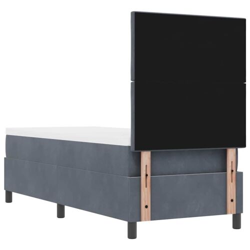 Box spring krevet Tamno siva 80 x 200 cm Baršun - Tamno siva 80 x 200 cm Dizajn s rombovima Cijena