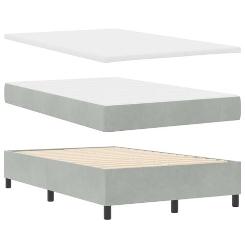 Box spring krevet Svijetlo siva 120 x 190 cm Baršun - Svjetlosiva 120 x 190 cm Dizajn s rombovima Cijena
