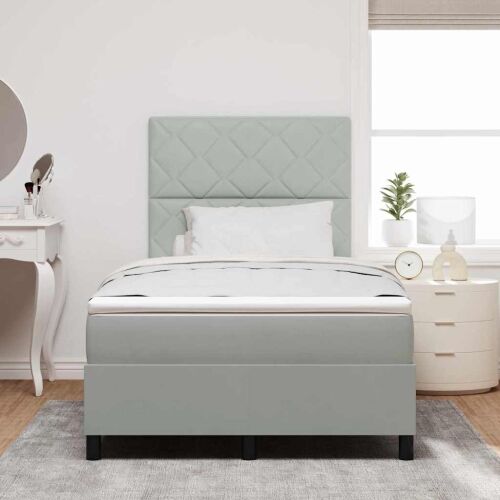 Box spring krevet Svijetlo siva 120 x 190 cm Baršun - Svjetlosiva 120 x 190 cm Dizajn s rombovima Cijena