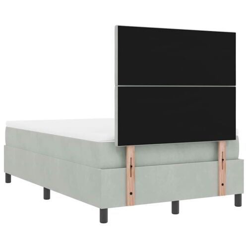 Box spring krevet Svijetlo siva 120 x 190 cm Baršun - Svjetlosiva 120 x 190 cm Dizajn s rombovima Cijena