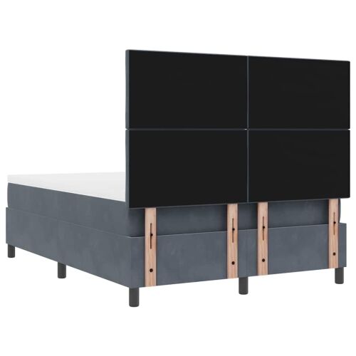 Box spring krevet Tamno siva 160 x 200 cm Baršun - Tamno siva 160 x 200 cm Dizajn s rombovima Cijena