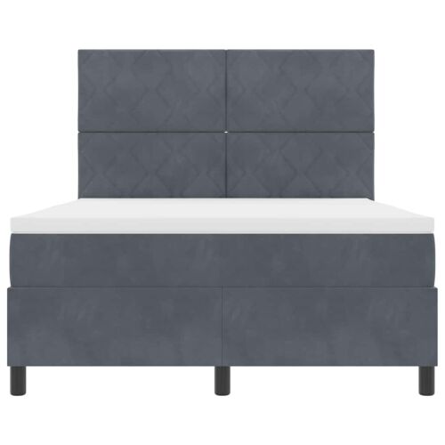 Box spring krevet Tamno siva 160 x 200 cm Baršun - Tamno siva 160 x 200 cm Dizajn s rombovima Cijena