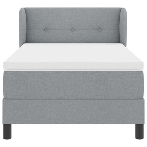 Box spring krevet Svjetlosiva 80 x 200 cm tkanina - Svjetlosiva 80 x 200 cm Prošiveno gumbima Cijena