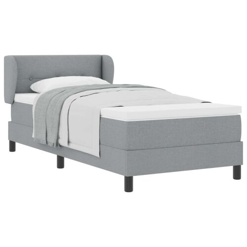 Box spring krevet Svjetlosiva 80 x 200 cm tkanina - Svjetlosiva 80 x 200 cm Prošiveno gumbima Cijena