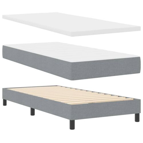 Box spring krevet Svjetlosiva 80 x 200 cm tkanina - Svjetlosiva 80 x 200 cm Prošiveno gumbima Cijena