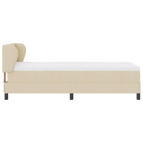 Box spring krevet s uzglavljem Krema 80 x 200 cm tkanina - Krema 80 x 200 cm Prošiveno gumbima Cijena