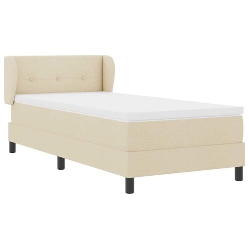 Box spring krevet s uzglavljem Krema 80 x 200 cm tkanina - Krema 80 x 200 cm Prošiveno gumbima Cijena
