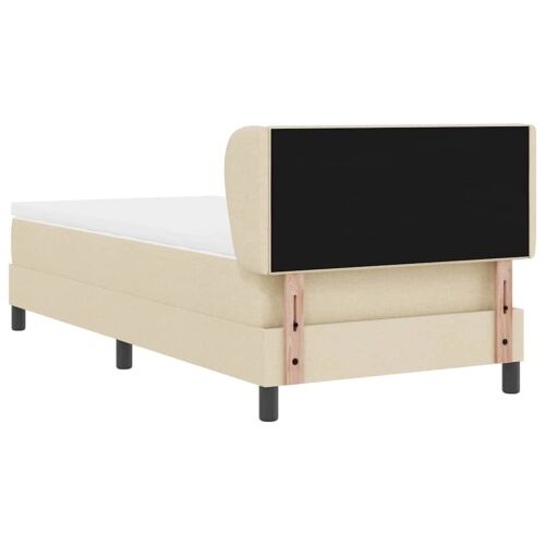 Box spring krevet s uzglavljem Krema 80 x 200 cm tkanina - Krema 80 x 200 cm Prošiveno gumbima Cijena