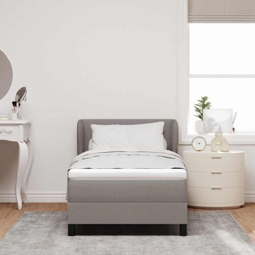 Box spring krevet Sivo-smeđa 90 x 190 cm tkanina - Sivo-smeđa 90 x 190 cm Prošiveno gumbima Cijena