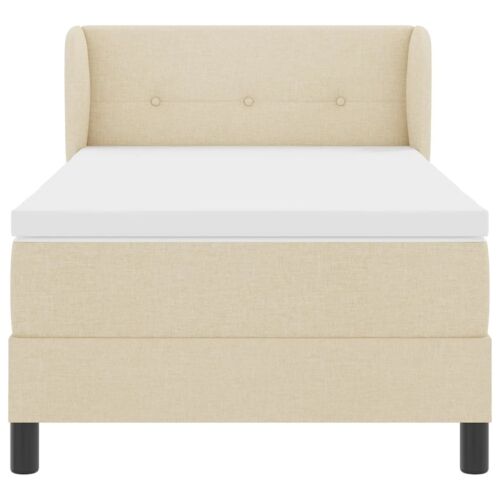 Box spring krevet s uzglavljem Krema 90 x 200 cm tkanina - Krema 90 x 200 cm Prošiveno gumbima Cijena