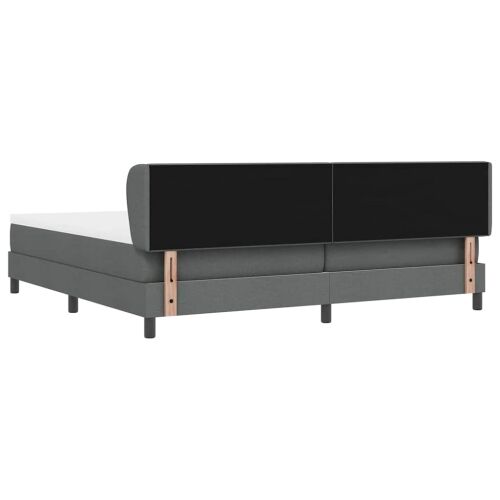 Box spring krevet Tamno siva 200 x 200 cm tkanina - Tamno siva 200 x 200 cm Prošiveno gumbima Cijena