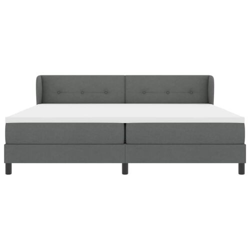 Box spring krevet Tamno siva 200 x 200 cm tkanina - Tamno siva 200 x 200 cm Prošiveno gumbima Cijena