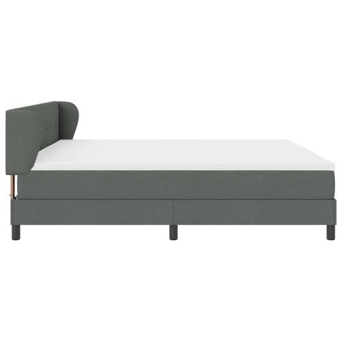 Box spring krevet Tamno siva 200 x 200 cm tkanina - Tamno siva 200 x 200 cm Prošiveno gumbima Cijena
