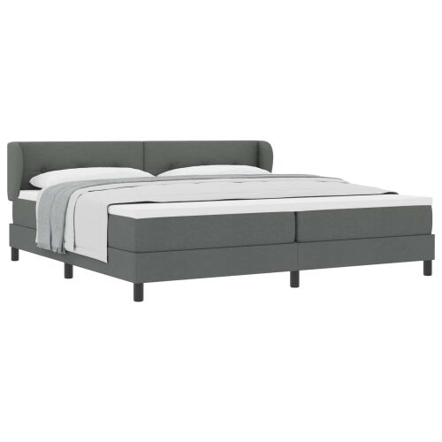 Box spring krevet Tamno siva 200 x 200 cm tkanina - Tamno siva 200 x 200 cm Prošiveno gumbima Cijena