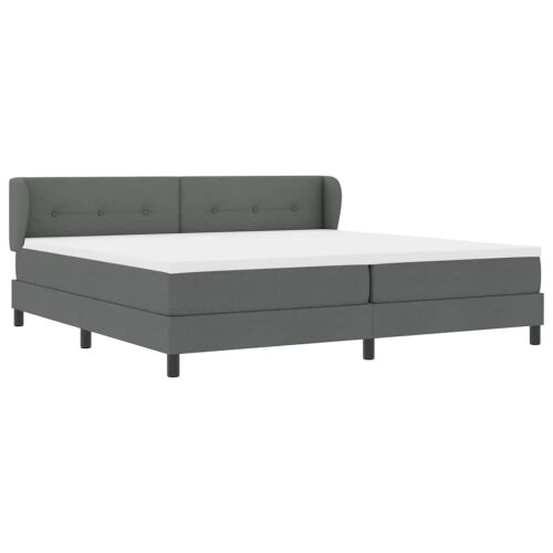 Box spring krevet Tamno siva 200 x 200 cm tkanina - Tamno siva 200 x 200 cm Prošiveno gumbima Cijena