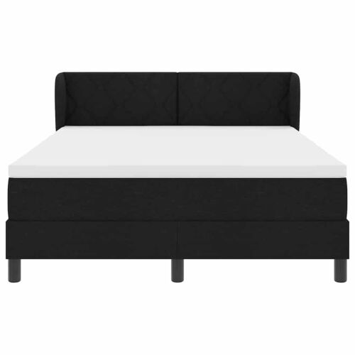 Box spring krevet s uzglavljem Crna 140 x 190 cm tkanina - Crna 140 x 190 cm Dizajn s rombovima Cijena