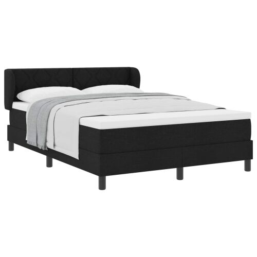 Box spring krevet s uzglavljem Crna 140 x 190 cm tkanina - Crna 140 x 190 cm Dizajn s rombovima Cijena